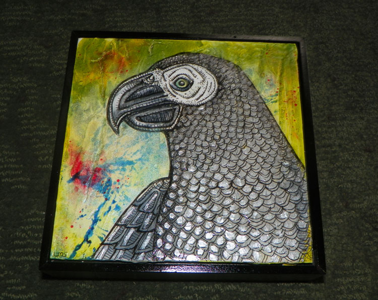 african grey parrot art