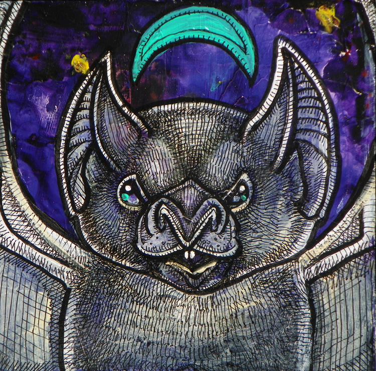 vampire bat painting