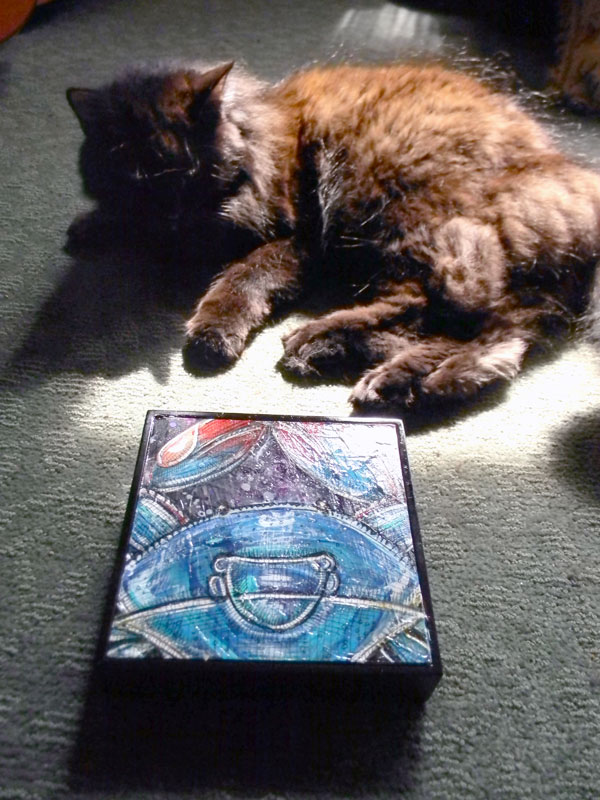 blue crab mini painting