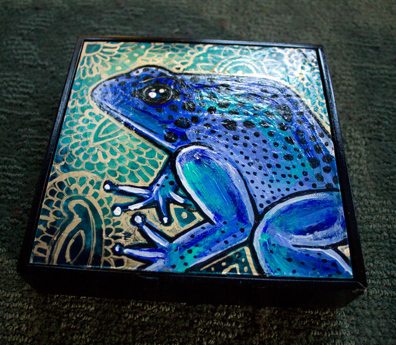 blue poison dart frog art