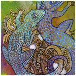 gecko animal art painting
