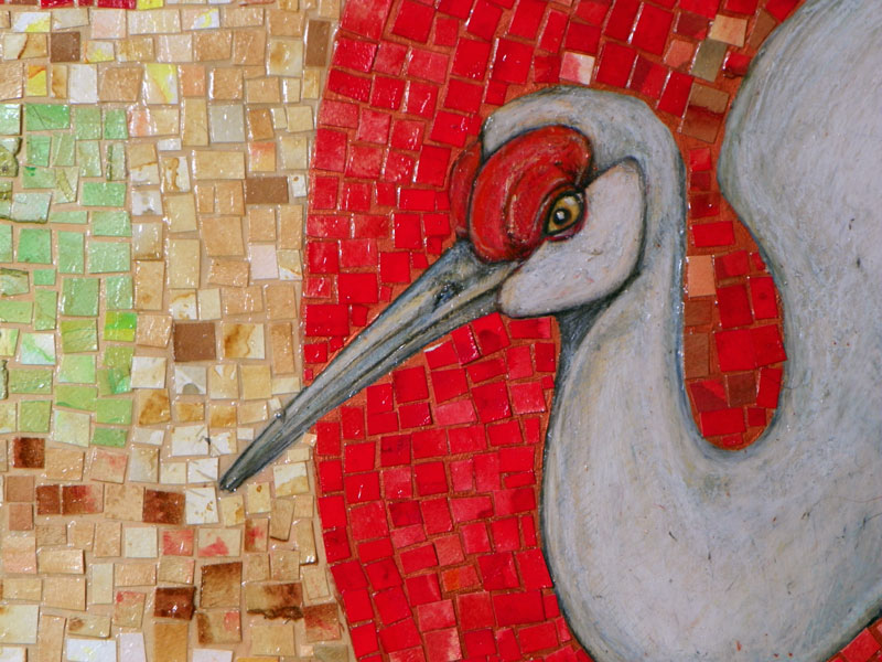 detail of crane artwork