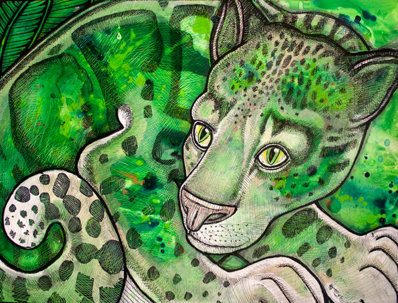 clouded leopard art