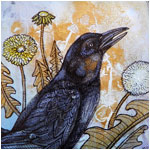 crow miniature painting