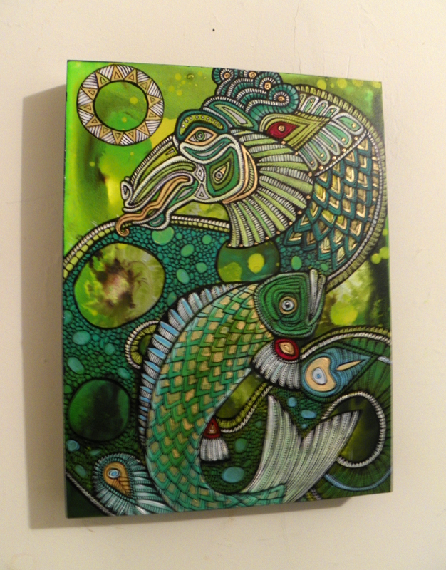 dragon and koi painting