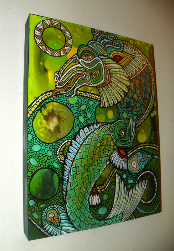 dragon and koi painting