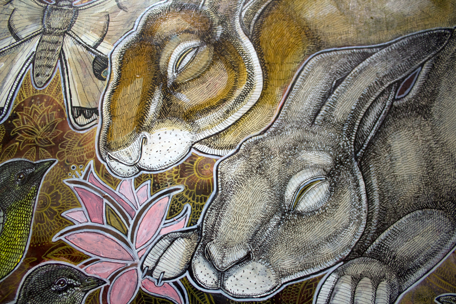 rabbit bird moth art