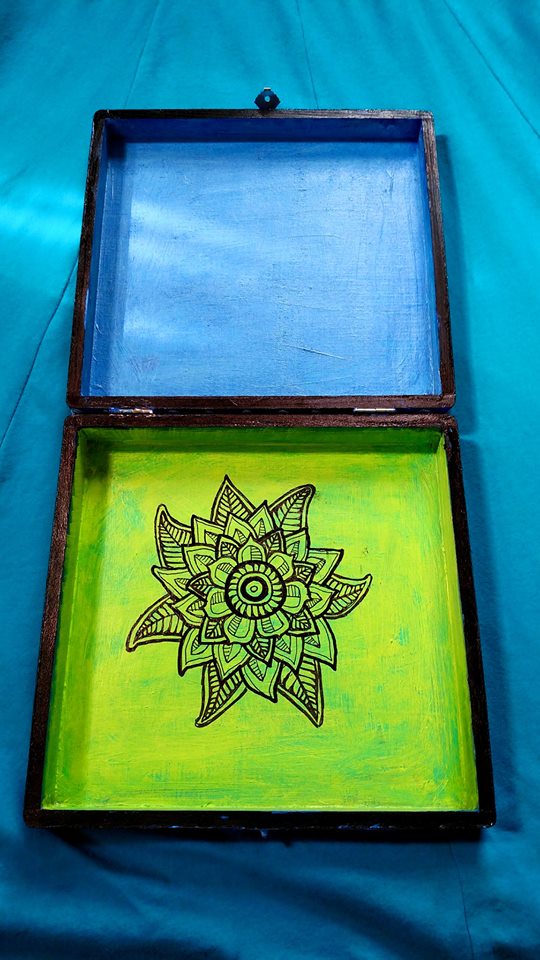 tribal fish painted box