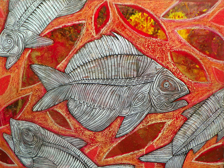 fossil fish art
