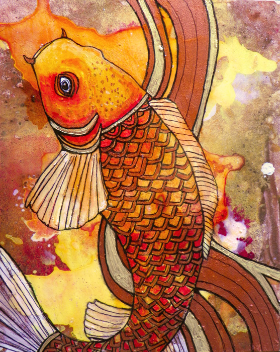 Golden Koi | Fish Art by Lynnette Shelley
