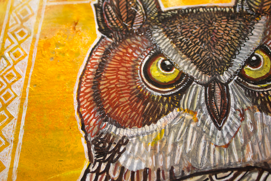 great horned owl art