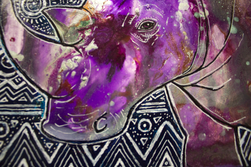 rhino african animal art