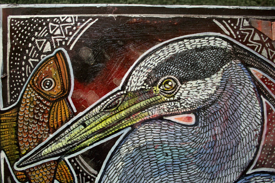 great blue heron art