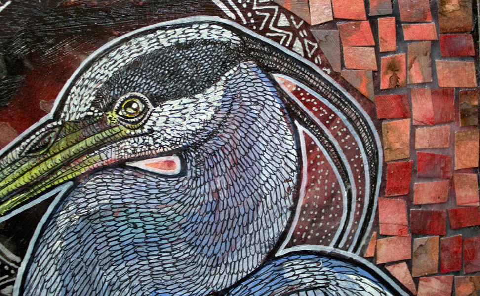 great blue heron art