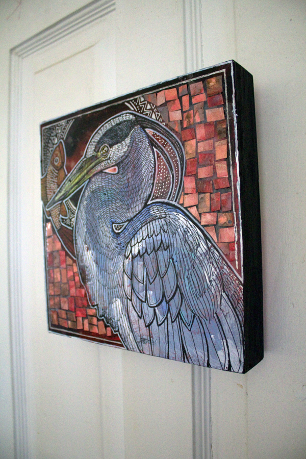 great blue heron art