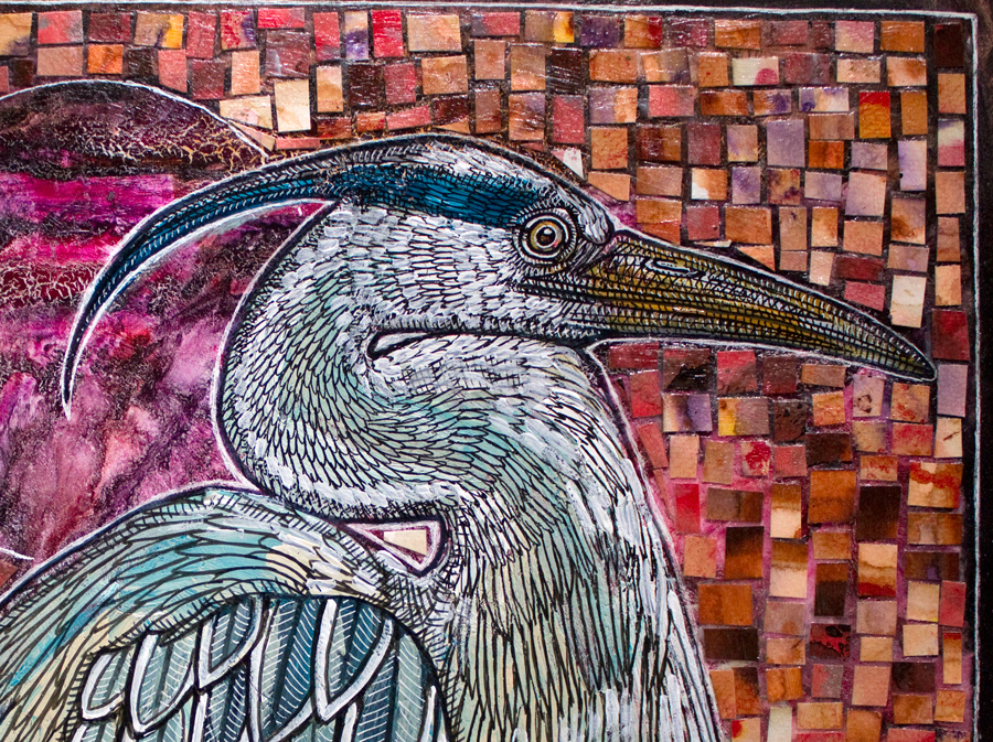 great blue heron art