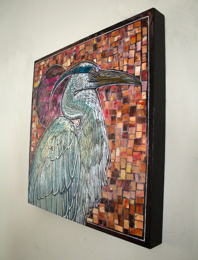 great blue heron art