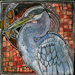 great blue heron art