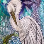 egret bird art