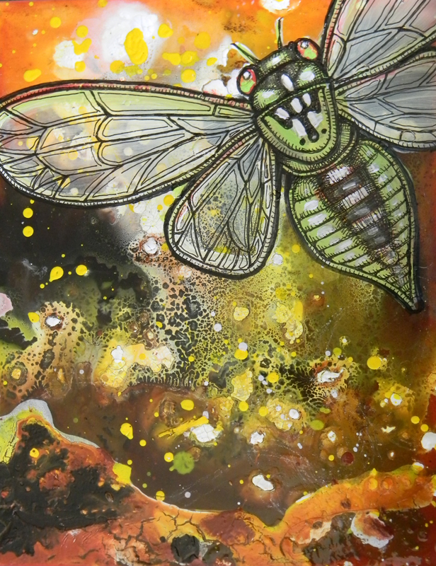 green cicada art