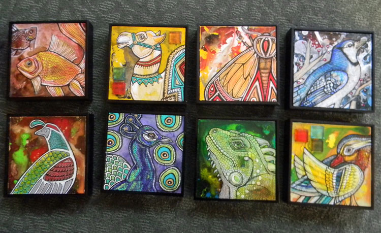 iguana miniature painting