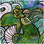 miniature sea dragon painting