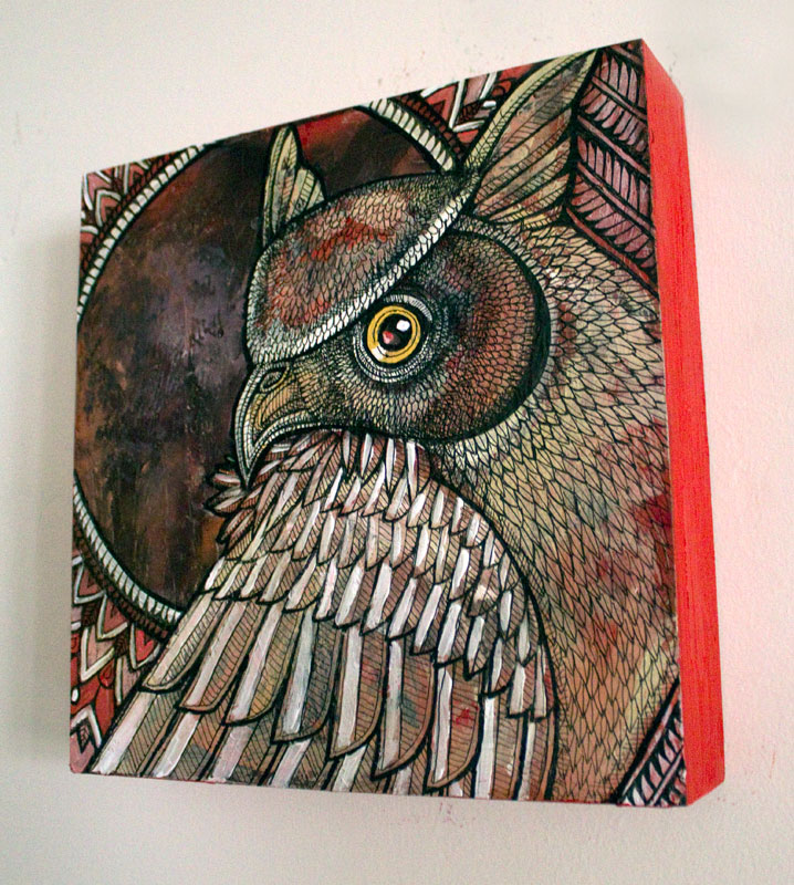 great horned owl art