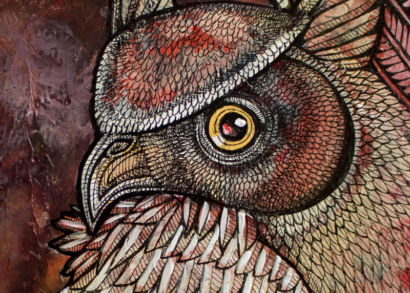 great horned owl art
