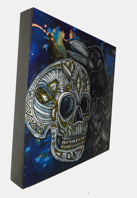 gothic crow and skull art