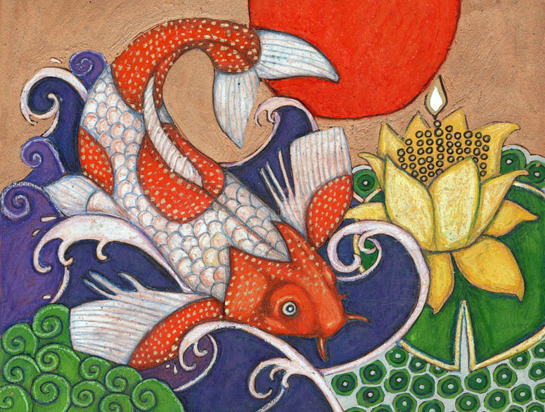 Leaping Koi art