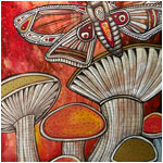 moth mushroom fungi art