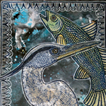 great blue heron art