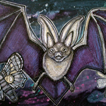 bat and moth art