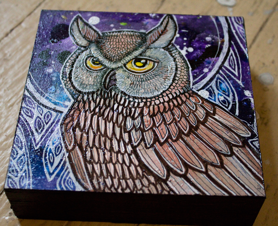 great horned owl art