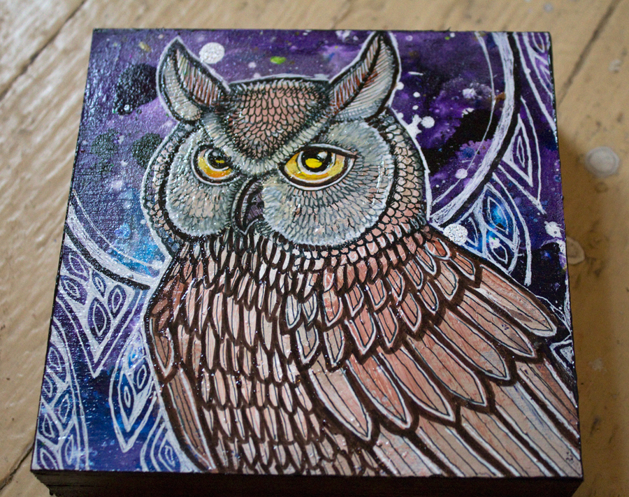 great horned owl art
