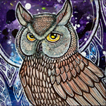 great horned owl art