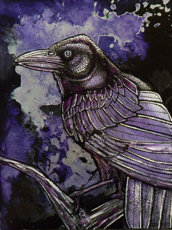crow raven painting