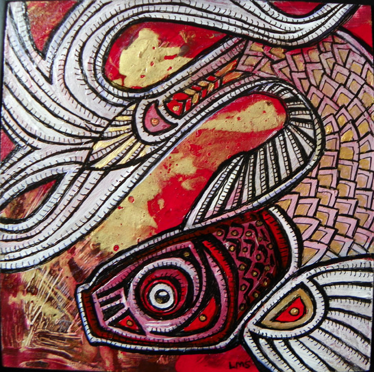 miniature koi painting