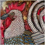 miniature rooster painting