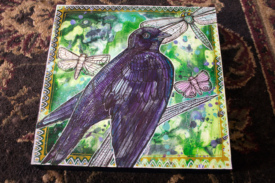 purple martin bird art