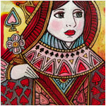 miniature queen of spades painting