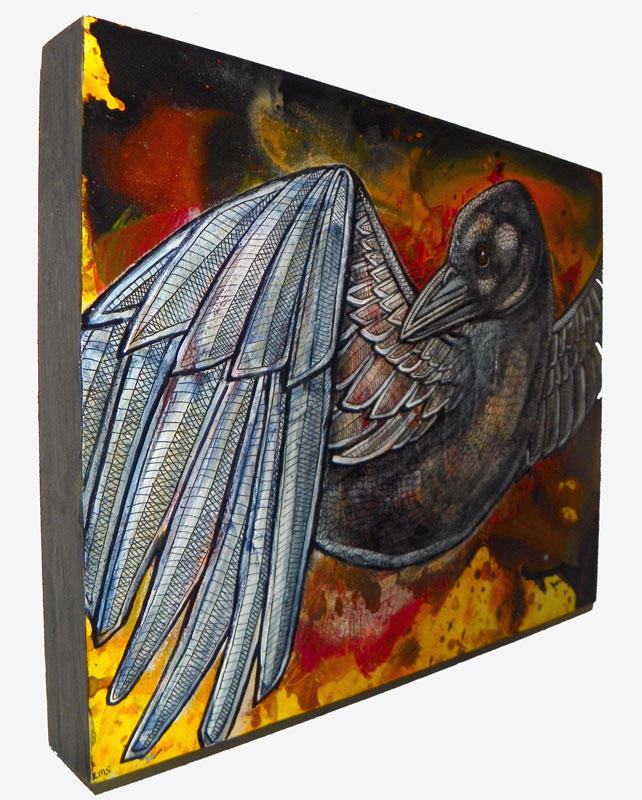 crow raven corvid painting