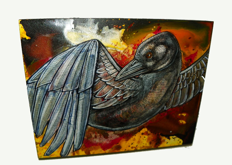 crow raven corvid painting