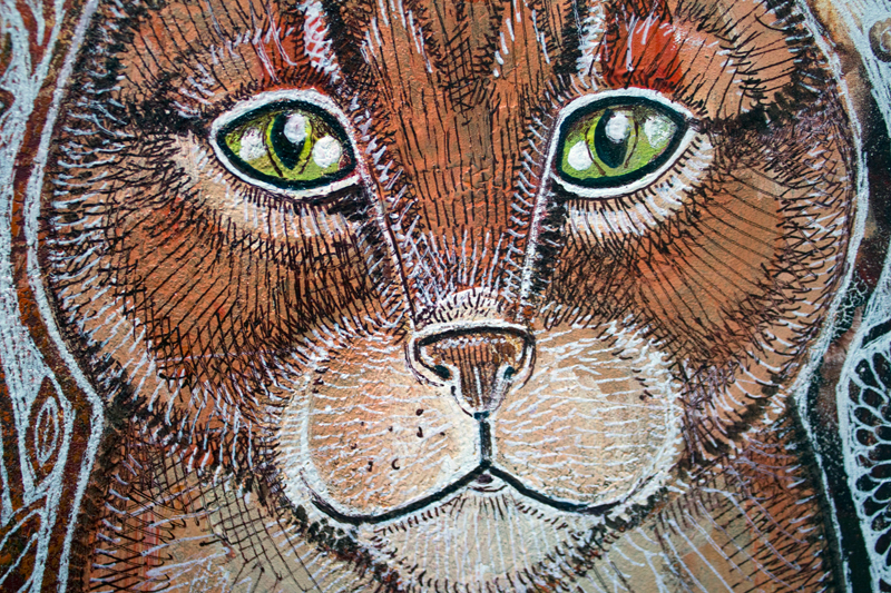 red tabby cat art