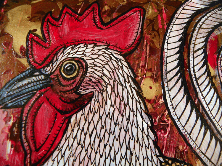 miniature chicken painting