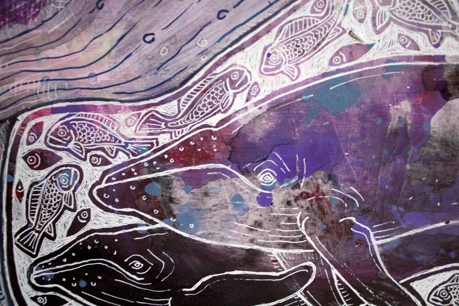 mystical whale marine art