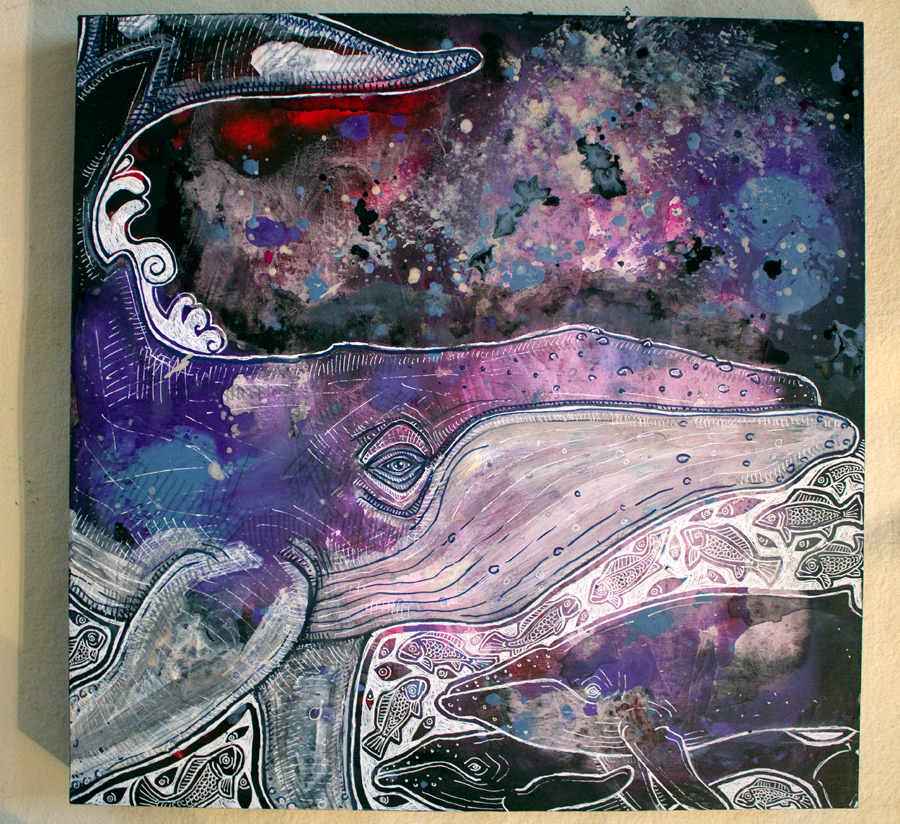 mystical whale marine art