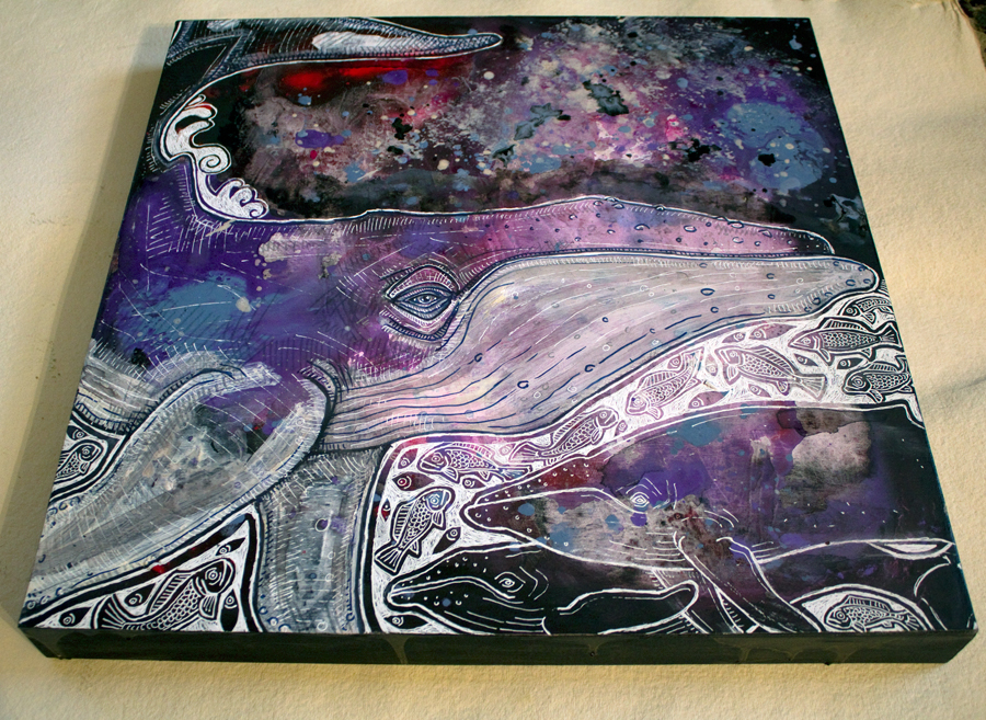mystical whale marine art