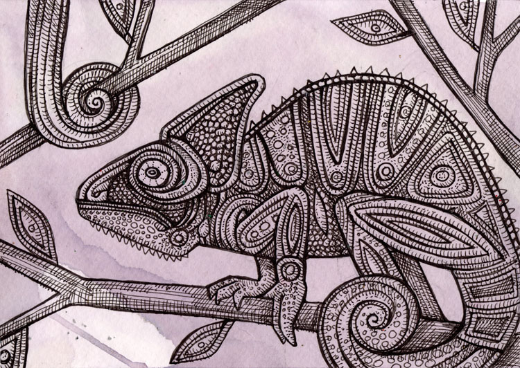 chameleon painting