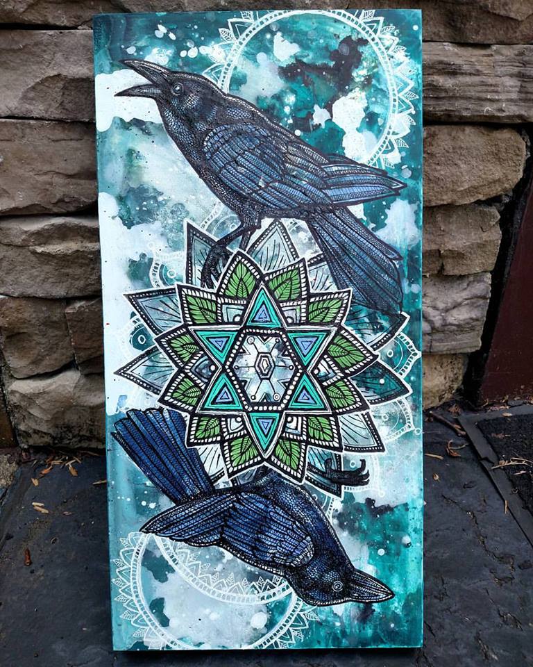 crow mandala art